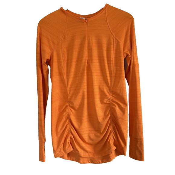 Athleta Pacifica Contoured Top Women's Medium Tall Orange Long Sleeve 1/4 Zip - Picture 1 of 16